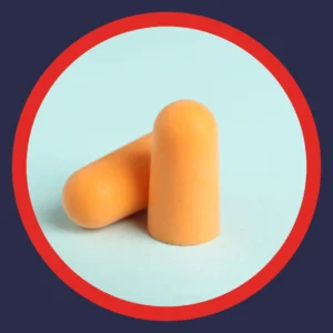 Ear plugs site on a light blue background. 