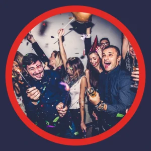 People enjoy a party together. 