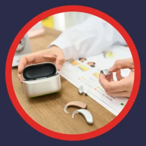 Hands get ready to clean hearing aids.