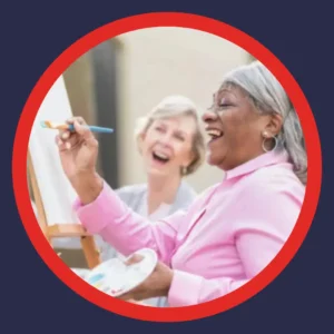 Two friends paint together.