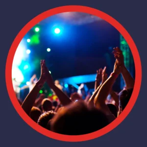 People enjoy a concert. 