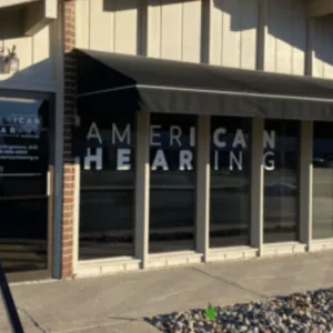The outside of an American Hearing + Audiology center. 