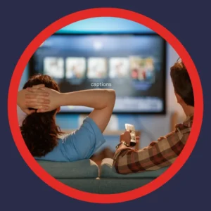 A couple watches a Smart TV. 