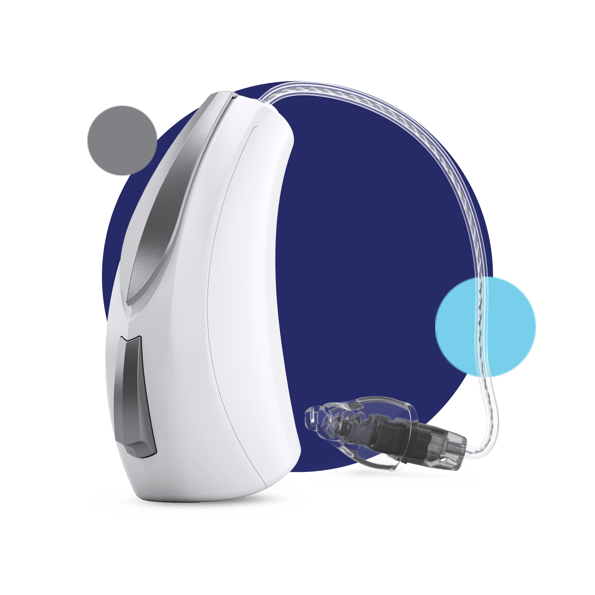 Starkey hearing aid A single white Starkey hearing aid
