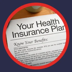A paper shows a health insurance plan. 