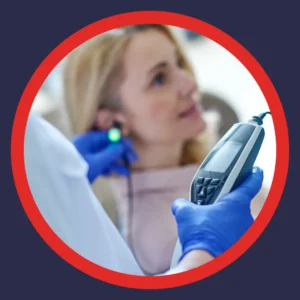An audiologist uses Read Ear Measurement. 