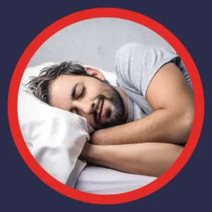 A man sleeps peacefully. 