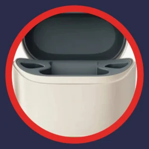 An empty hearing aid charging case. 
